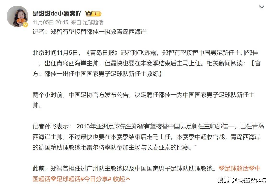 曝邵佳一成国足新帅候选人新帅有可能是本土教练的简单介绍 第2张 曝邵佳一成国足新帅候选人新帅有可能是本土教练的简单介绍 第2张